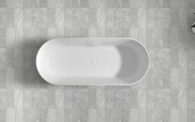 Ванна из искусственного камня ABBER Stein AS9614 белая матовая 180х75х52 см фото в интернет-магазине Русалия