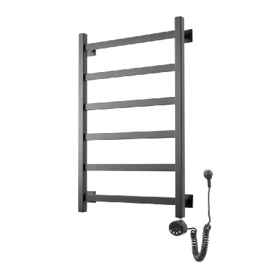 Электрический полотенцесушитель Квадро Плюс П6 500х800 ER черный, черный, матовый Domoterm фото в интернет-магазине Русалия