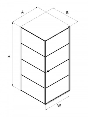 Душевое ограждение NEW TRENDY SUPERIA BLACK 90x90x195 P K-0604 фото в интернет-магазине Русалия