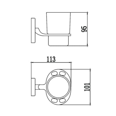 Держатель для стакана и зубных щеток Savol S-007057, хром фото в интернет-магазине Русалия