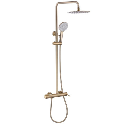 Душевая стойка ABBER Emotion AF8816G с изливом, золото матовое фото в интернет-магазине Русалия