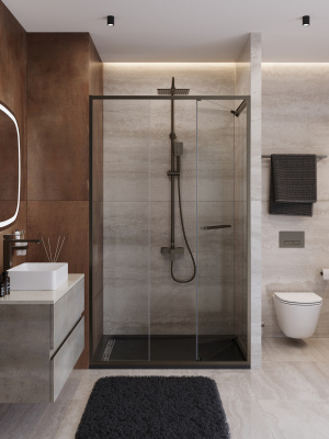 Душевая дверь CEZARES LUX-B-FS-11-120-C-GM фото в интернет-магазине Русалия