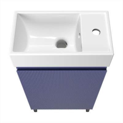 Тумба с раковиной WC Area 40 см матовый синий 221804005 Wellsee фото в интернет-магазине Русалия