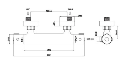 Термостат для ванны и душа ESKO Mikros (T3080) фото в интернет-магазине Русалия