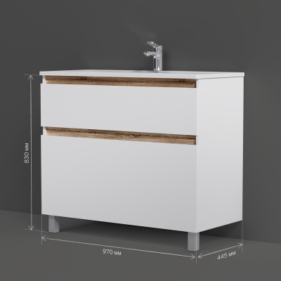 M85AFSX1002WG X-Joy, База под раковину, напольная, 100 см, 2 ящика, белый глянец Am.Pm фото в интернет-магазине Русалия