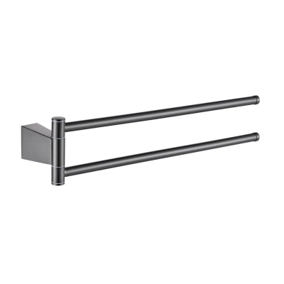 Полотенцедержатель поворотный двойной Shevanik SG5707T, оружейная сталь фото в интернет-магазине Русалия