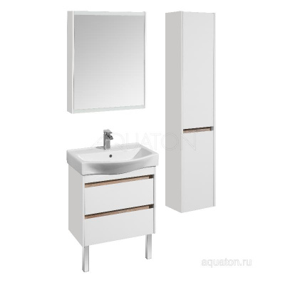 Тумба под раковину AQUATON Нортон 65 белая 1A248801NT010 фото в интернет-магазине Русалия