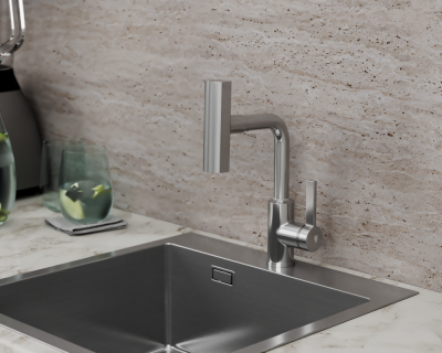 Смеситель для кухни с поворотной лейкой RUSH Tinos (TI3732-17) фото в интернет-магазине Русалия