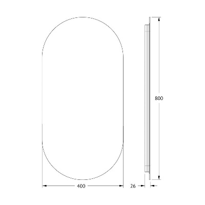 Зеркало с LED-подсветкой настенное OPTI DEFESTO 40x80 см, DF 2902 фото в интернет-магазине Русалия