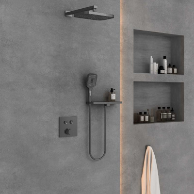 Душевой комплект VSFW-4211RGM встраиваемый, 2 режима, вороненая сталь Vincea фото в интернет-магазине Русалия