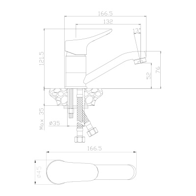 Смеситель OLIVE'S для раковины ARRIBA (09110AR) фото в интернет-магазине Русалия